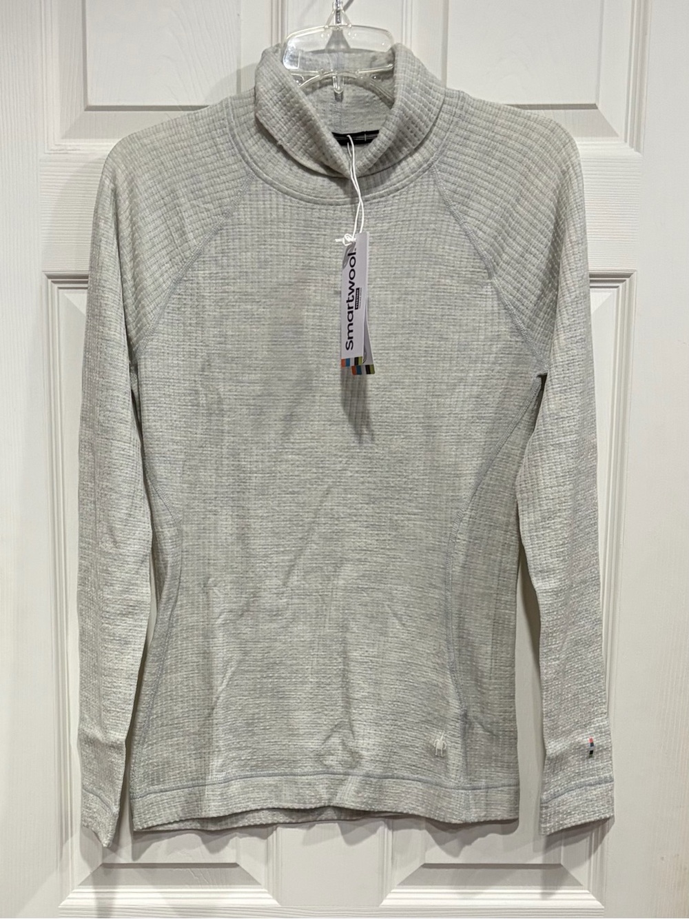 Smartwool Women's Medium Thermal Merino Rib Turtleneck Top Ash 100% Wool NWT